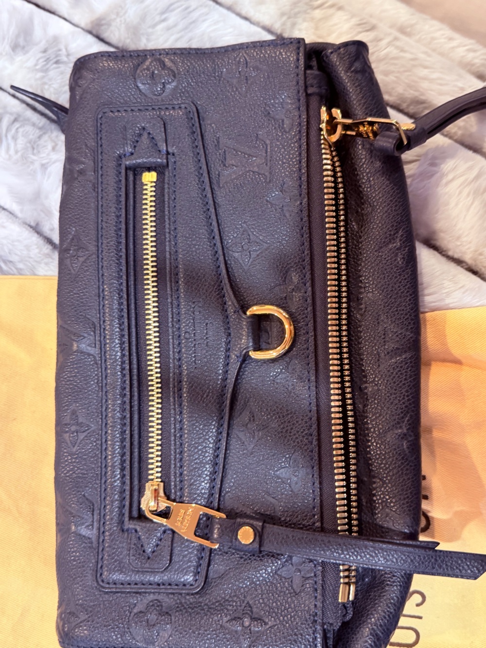 Blue Louis Vuitton Monogram Empreinte Petillante Clutch Bag
With Good Hardware
